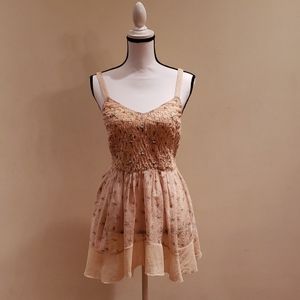 FREE PEOPLE EMROIDERED FLOWY TUNIC TANK TOP